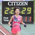 東京五輪の女子マラソンで金メダルを狙う前田穂南＝１月３１日、大阪市東住吉区の長居公園