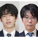 藤井聡太王位（左）と挑戦者の豊島将之竜王