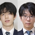 藤井聡太王位（左）と挑戦者の豊島将之竜王