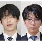 藤井聡太王位（左）と挑戦者の豊島将之竜王