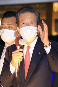 神戸に応援演説した公明党の山口那津男代表＝２４日午後、神戸市中央区加納町4丁目（撮影・鈴木雅之）