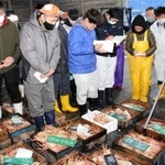 空前の高値に沸いたズワイガニの競り＝２０２０年１２月、香住漁港西港