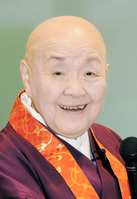 作家の瀬戸内寂聴さん＝２０１３年１２月、神戸市灘区原田通３、横尾忠則現代美術館