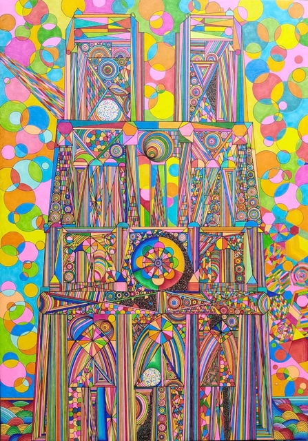 火災に遭ったパリのノートルダム大聖堂を思って描いた「光り輝く大聖堂」