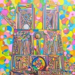 火災に遭ったパリのノートルダム大聖堂を思って描いた「光り輝く大聖堂」