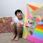 地元で開く次の個展に向け、創作を続ける柳生千裕さん＝西宮市内