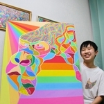 地元で開く次の個展に向け、創作を続ける柳生千裕さん＝西宮市内