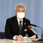 兵庫県内で新型コロナウイルスの新規感染者がゼロになったことを発表する県感染症対策課の西下重樹課長＝22日午後、県庁