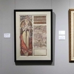 パリ時代に手がけた華やかな商業ポスターが並ぶ＝神戸市東灘区向洋町中２、神戸ファッション美術館（撮影・長嶺麻子）