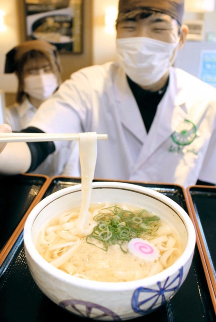 「都きしめん」のきしめん。４７３円＝明石市大明石町１