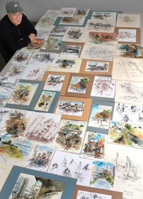 震災発生直後から復旧、復興の過程を描いた竹中信清さんと絵画