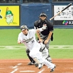 先制適時打を放つオリックス・小谷野栄一選手＝京セラドーム大阪（２０１７年６月）