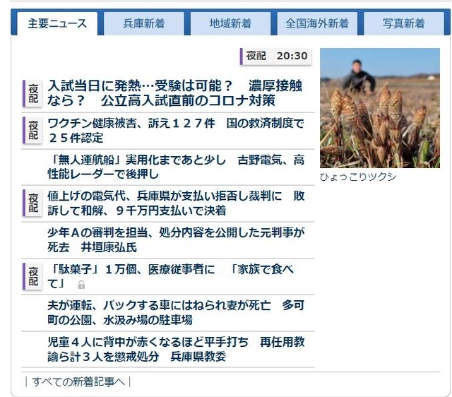 ３月８日の「夜配」画面