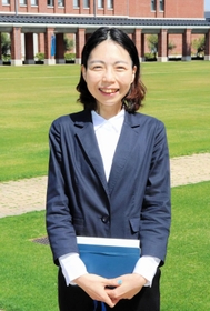 「防災を通じた人のつながりが面白い」と話す岸本くるみさん＝神戸市中央区、神戸学院大学