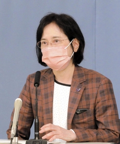 調査結果を発表する神戸大大学院の森康子・感染症センター長＝兵庫県庁