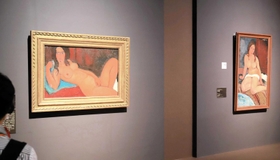モディリアーニが同じモデルを描いた裸婦像２点が隣り合う＝大阪中之島美術館