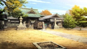 金刀比羅神社が描かれたシーン（（ｃ）２０２１映画「神在月のこども」製作御縁会）