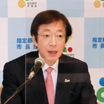 指定都市市長会の会長に就任し、抱負を語る久元喜造神戸市長＝７日午前、東京都千代田区、都市センターホテル