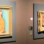 モディリアーニが愛したジャンヌ・エビュテルヌを描いた作品が並ぶ＝大阪中之島美術館