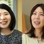 西山朋佳女流二冠（左）と里見香奈女流王位