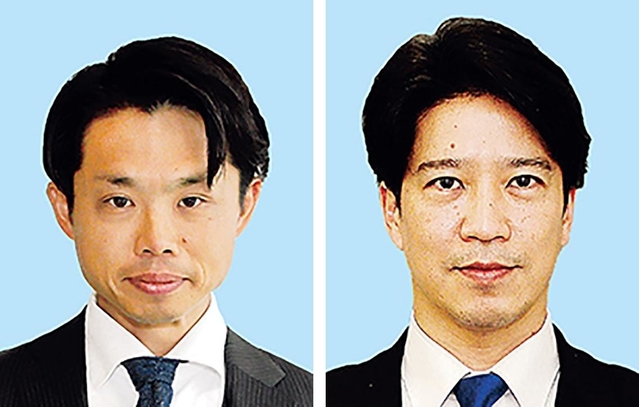 加古川市長選に立候補した２氏。届け出順に左から久本和明氏、岡田康裕氏