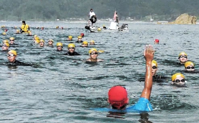 ゴールを目指し必死に泳ぐ１年生たち（ベイ・コミュニケーションズ提供）