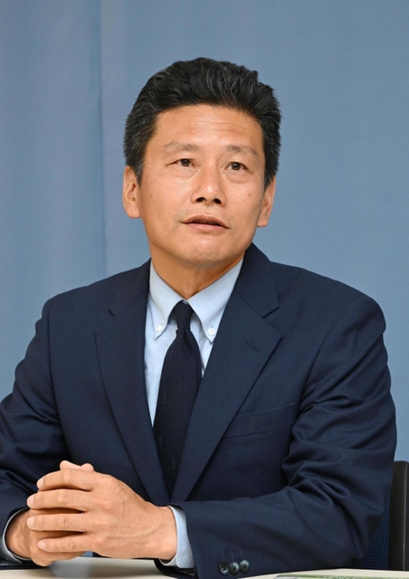 参院選兵庫選挙区に立候補した稲垣秀哉氏＝兵庫県庁（撮影・坂井萌香）