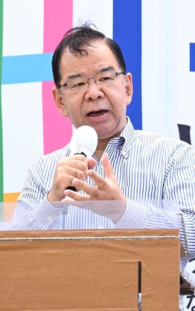 神戸で応援演説をした共産党の志位和夫委員長＝２６日午後、神戸市中央区元町通１（撮影・坂井萌香）