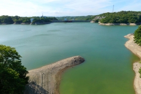 農業用水や水道に使用される呑吐（どんど）ダムの貯水率は２０日時点で７２・１％になった＝２８日午後、神戸、三木市境（撮影・秋山亮太）