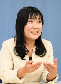 参院選兵庫選挙区に立候補した相崎佐和子氏＝兵庫県庁（撮影・坂井萌香）