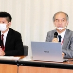 救済申し立てについて説明した理化学研究所労働組合の金井保之執行委員長（右）ら＝２０日午後、厚生労働省