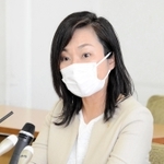 任期満了での退任を表明した尼崎市の稲村和美市長＝７日午前、尼崎市七松町１、尼崎市役所 