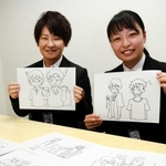 大麻乱用防止アニメを製作した兵庫県警少年課の丸山憲香さん（右）と●橋美奈さん＝県警本部※●は高の異体字