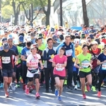 一斉にスタートするランナー＝２０１９年１１月１７日、神戸市中央区