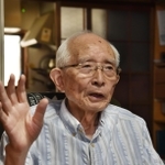 １５歳の時に長崎の軍需工場で被爆した体験を語る松井清さん＝神戸市兵庫区（撮影・三津山朋彦）