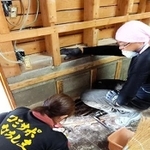 被災家屋で作業するボランティアら＝８月２１日、石川県小松市（被災地ＮＧＯ恊働センター提供）