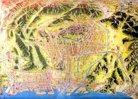井沢元晴さんが描いた姫路の鳥瞰図
