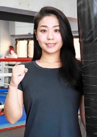 プロボクシング東洋太平洋女子ミニマム級王者の千本瑞規さん＝東京都品川区、ワタナベジム