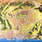 井沢元晴さんが描いた姫路の鳥瞰図