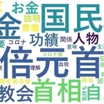 国葬が適切か不適切か、約１７４０件の意見を集約し、人工知能（ＡＩ）技術で言葉の使用頻度などの特徴を図示した