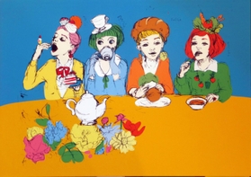 望さんが残した線画に小百合さんが色を足し、新たな命が吹き込まれた姉妹の合作