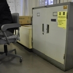 爆発事故が起きた「エコパークあぼし」の土壌調査報告書が保管されていたロッカー＝２０１０年、姫路市役所