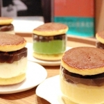 酒かすの香る特製の皮であんこと、味や食感の異なるバタークリームを挟んだどら焼き＝豊岡市城崎町湯島（撮影・丸山桃奈）