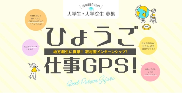 「取材型インターンシップ」のサイト。首都圏の学生が兵庫の企業に取材した記事が掲載されている