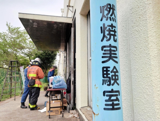 天ぷら鍋火災の実験をした神戸市消防局の燃焼実験室＝神戸市北区ひよどり台北町３、市民防災総合センター