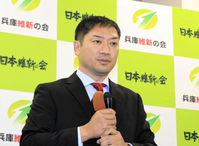 敗戦の弁を述べる大原隼人氏＝２０日夜、尼崎市東難波町５（撮影・土井秀人）
