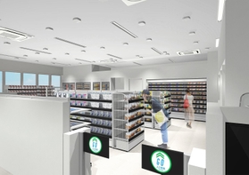伊丹市役所の新庁舎にオープンする無人決済システム導入のコンビニのイメージ（ファミリーマート提供）