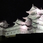 ライトアップされた姫路城。ＬＥＤ化工事のため照射を休止する＝姫路市本町（撮影・大山伸一郎）