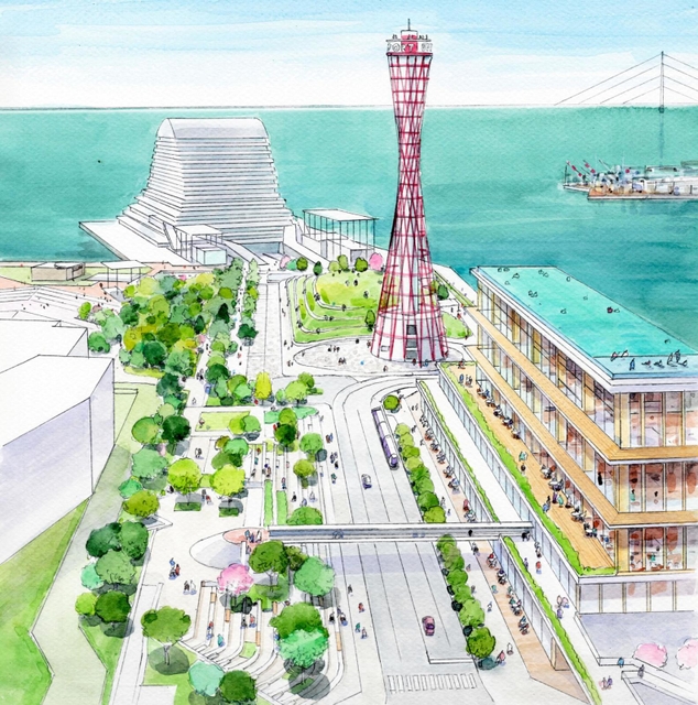 中突堤周辺地区のイメージ図（神戸市提供）