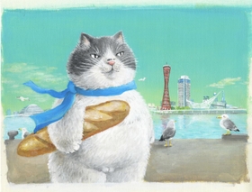 絵本「かなしきデブ猫ちゃん　はじまりの鐘」の表紙イラスト